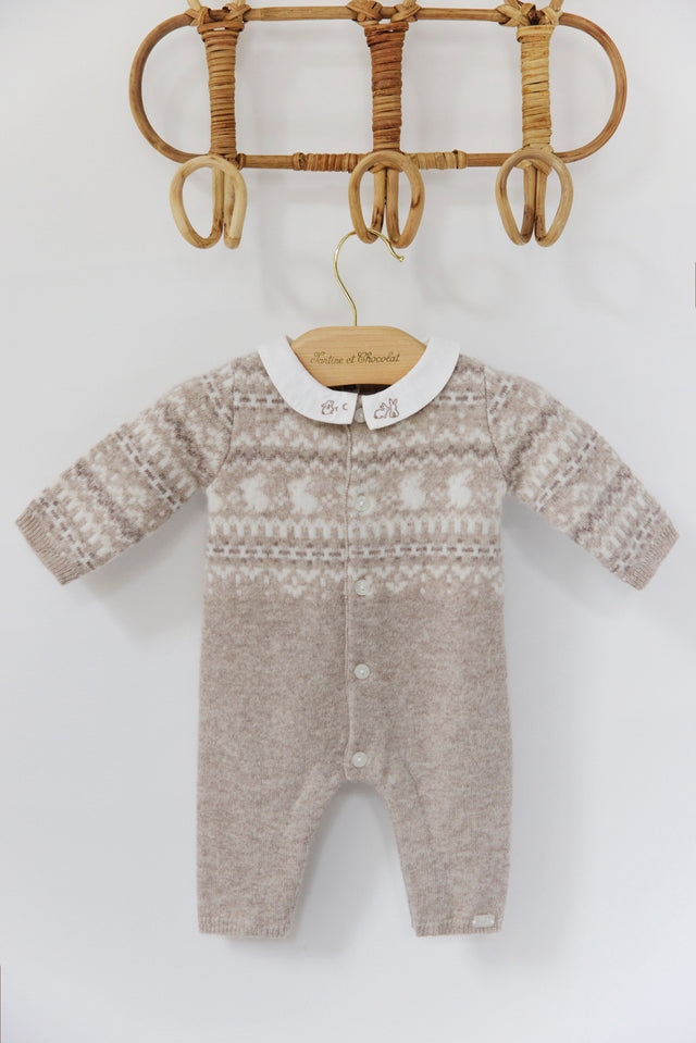 Combinaison longue - Greige jacquard - Image principale