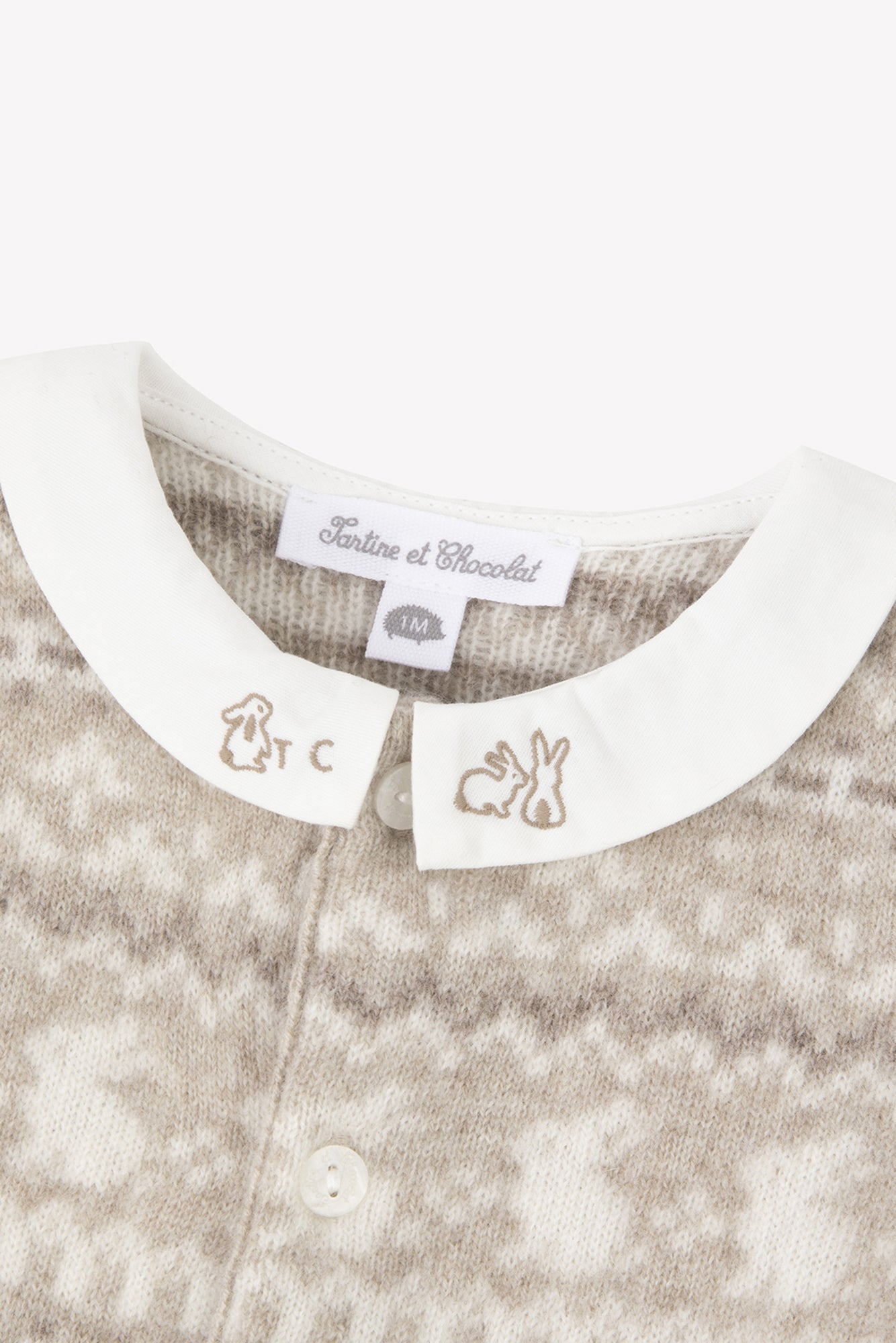 Lange Kombination - Greige jacquard