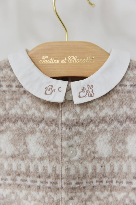 Combinaison longue - Greige jacquard - Image principale