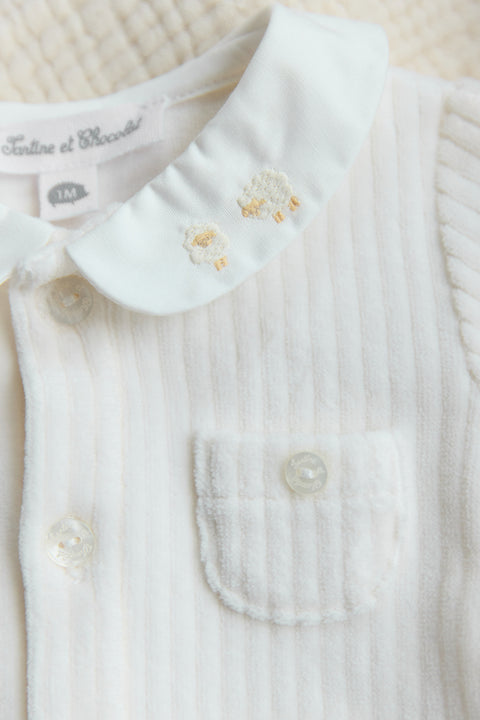 Combinaison longue - Ecru velours - Image principale