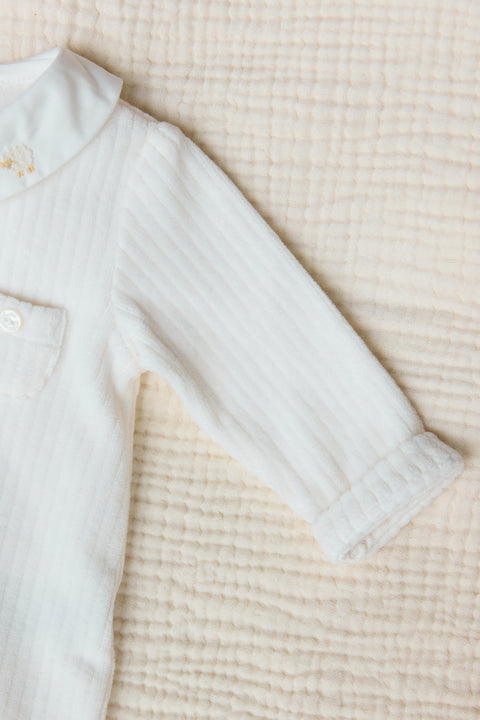 Combinaison longue - Ecru velours - Image principale