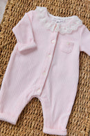 Combinaison longue - Rose pâle velours