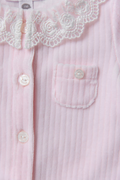 Jumpsuit long - Pale pink Velvet - Image principale