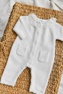 Entero largo - Marfil Cuello Encaje