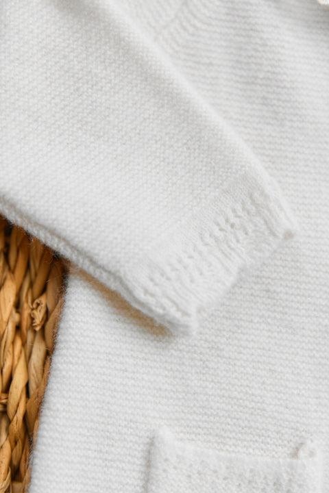 Combinaison longue - Ecru col dentelle - Image principale