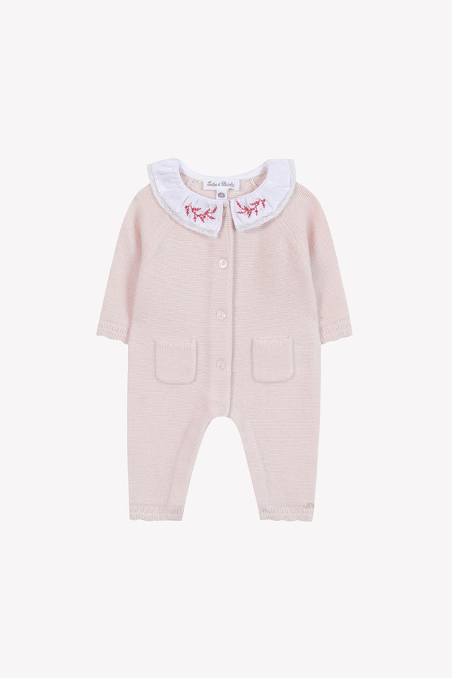 Jumpsuit long - Pale pink Collar Embrodery - Image principale