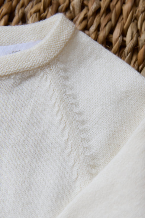 Combinaison longue - Ecru broderie mouton - Image principale