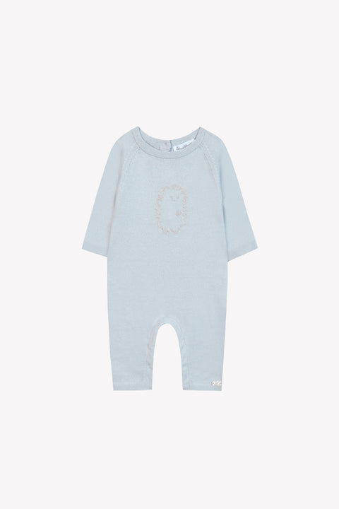 Combinaison longue - Bleu céleste broderie hérisson - Image principale