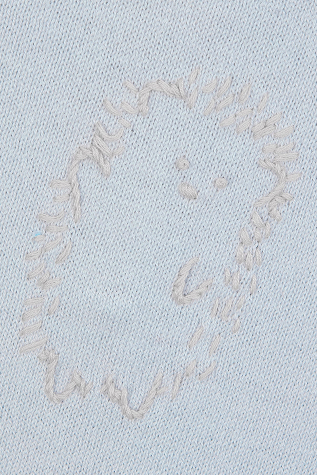 Combinaison longue - Bleu céleste broderie hérisson