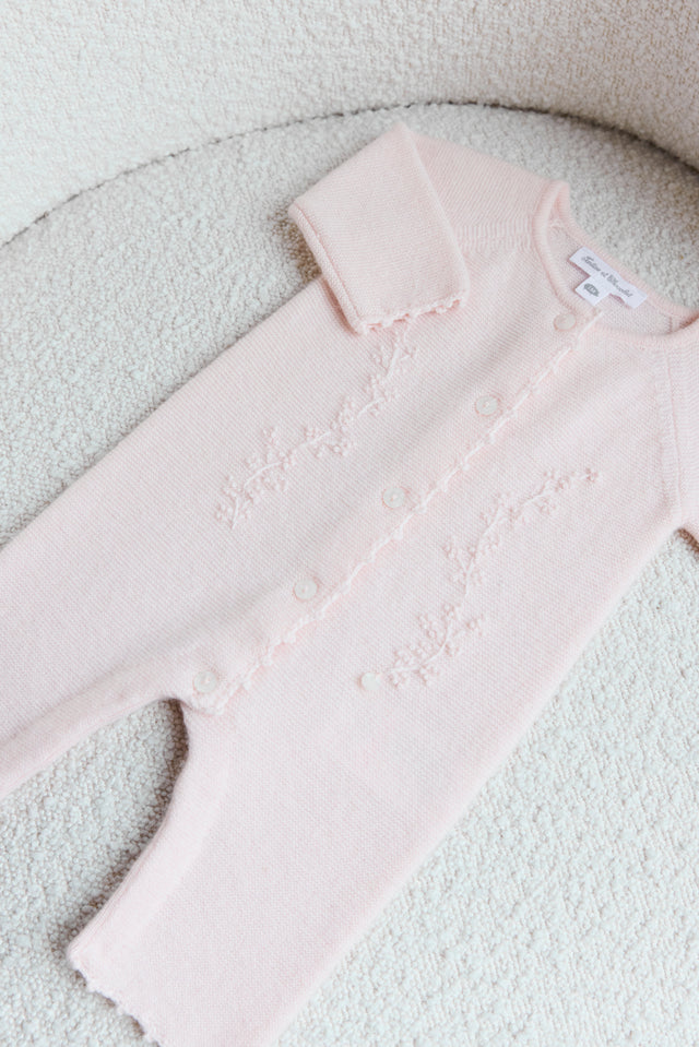 Combinaison longue - Rose pâle broderie - Image principale