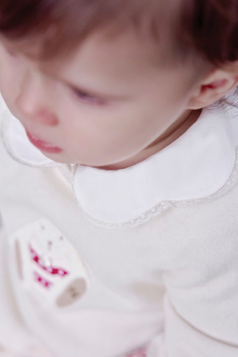 Combinaison longue - Ecru illustration lapin - Image principale