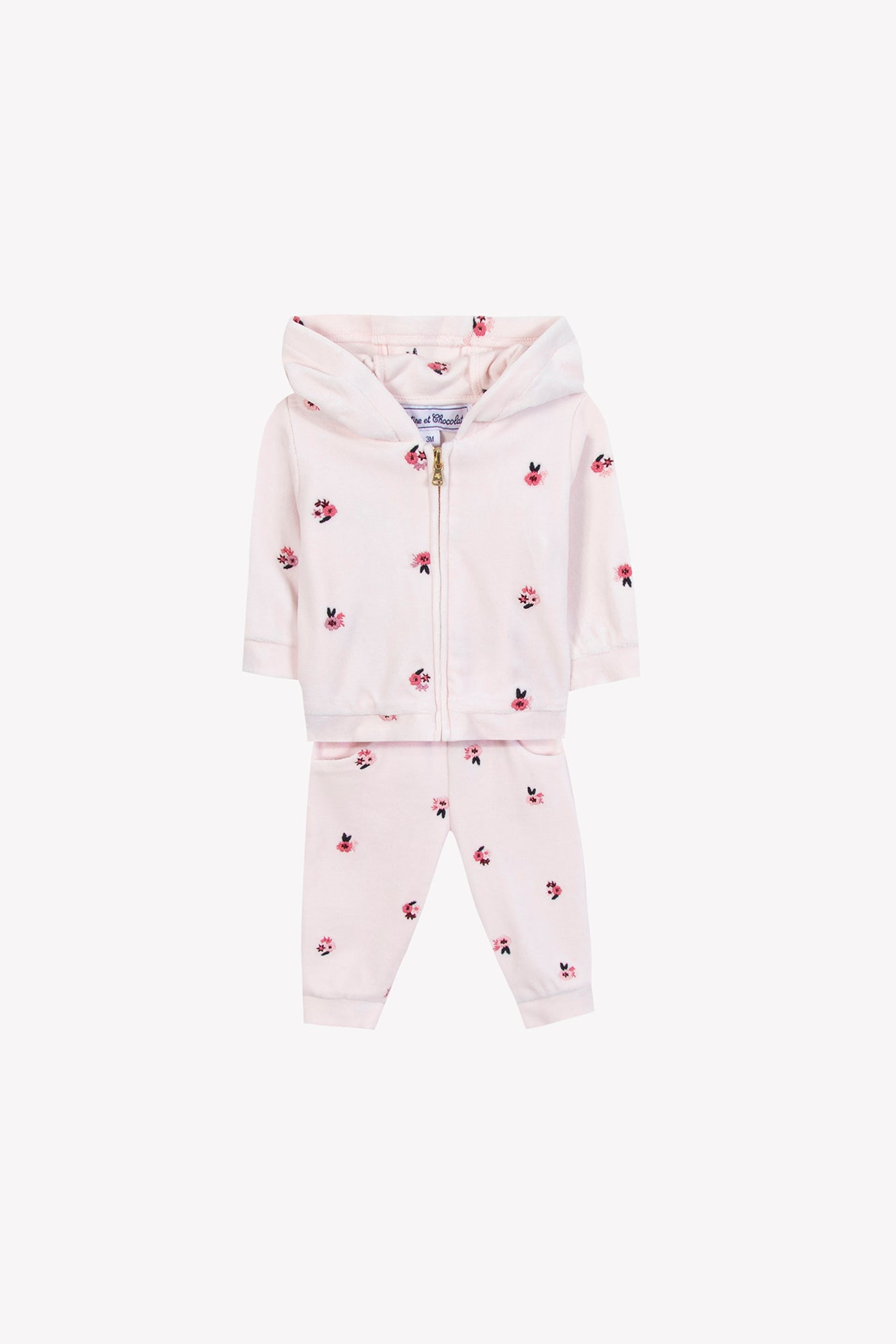 Ensemble jogging - Rose pâle velours