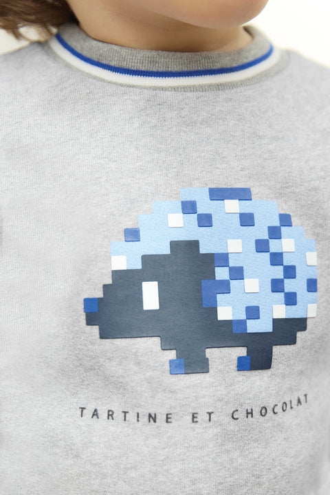 Ensemble jogging - Gris hérisson pixel - Image principale