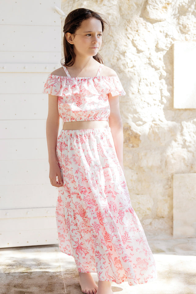 Ensemble long - Praline inspiration Toile de Jouy - Image principale