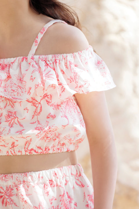 Ensemble long - Praline inspiration Toile de Jouy - Image principale