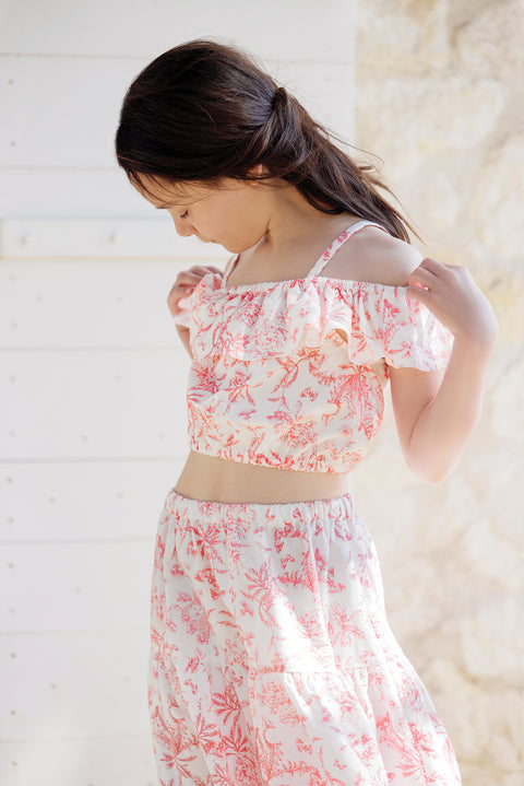 Ensemble long - Praline inspiration Toile de Jouy - Image principale