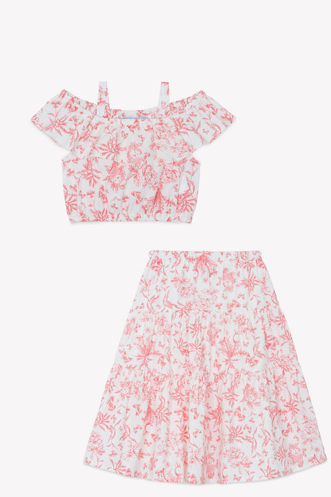 Ensemble long - Praline inspiration Toile de Jouy - Image principale