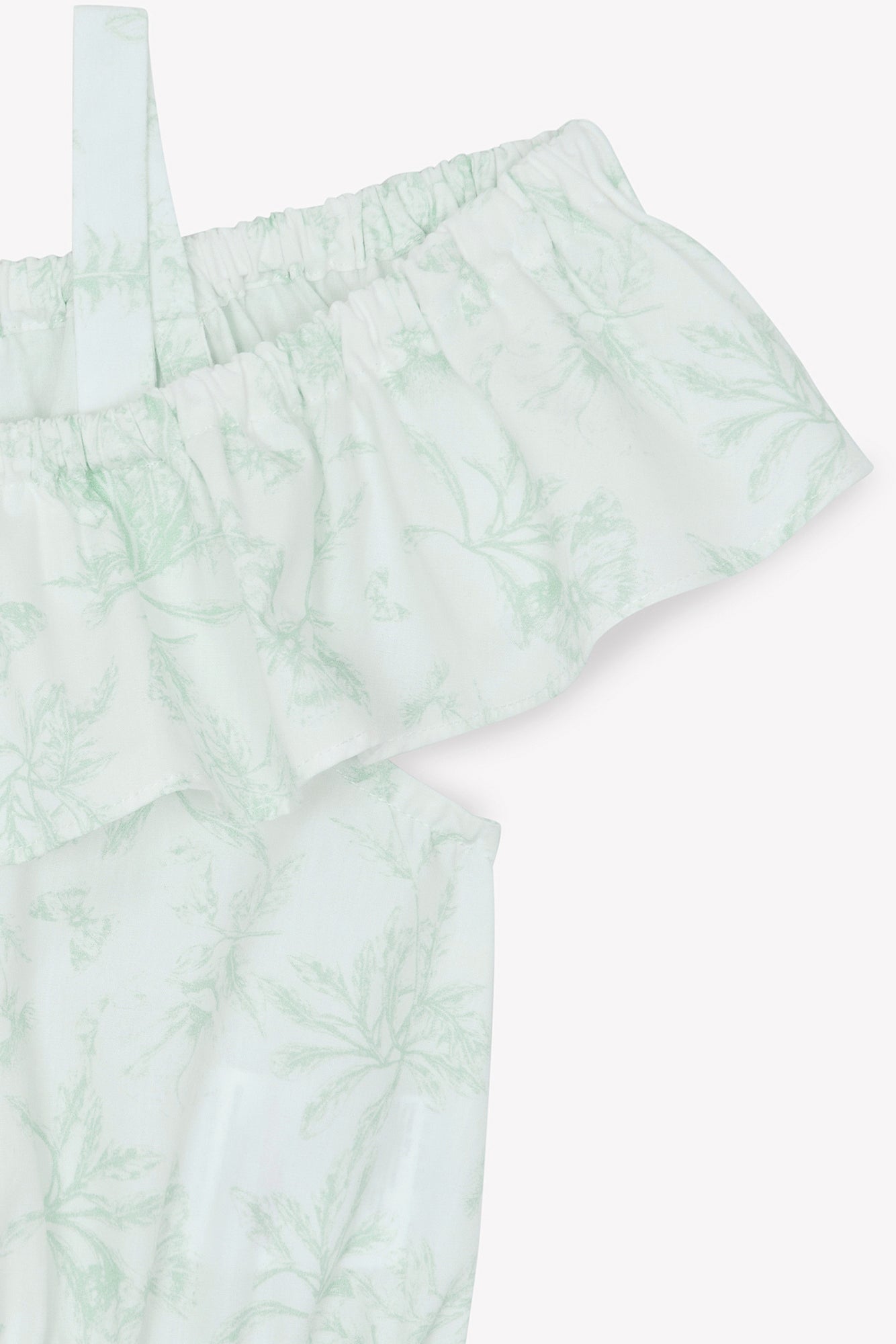 Ensemble long - Vert d'eau inspiration Toile de Jouy