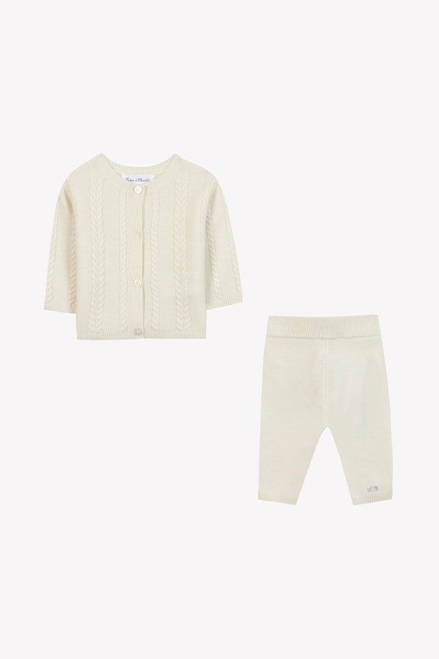 Ensemble long - Ecru torsades - Image principale