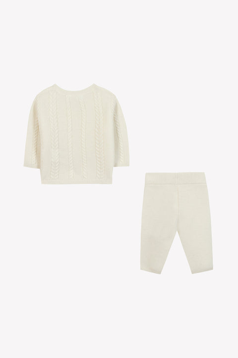 Ensemble long - Ecru torsades - Image principale