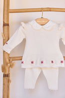 Outfit Lang - Ecru Stickerei