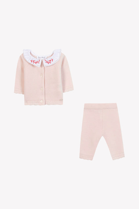 Ensemble long - Rose pâle col volanté - Image principale