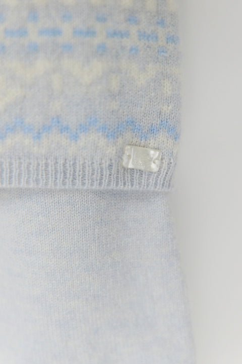 Ensemble long - Bleu chiné jacquard - Image principale