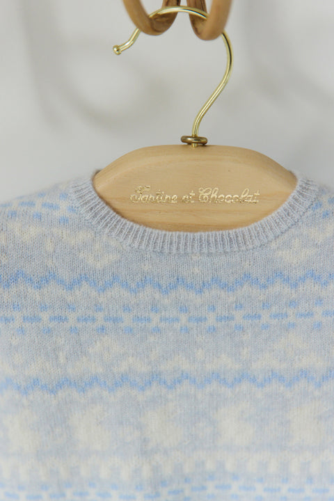 Ensemble long - Bleu chiné jacquard - Image principale