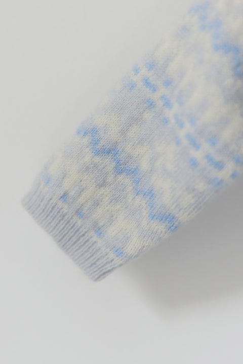 Ensemble long - Bleu chiné jacquard - Image principale