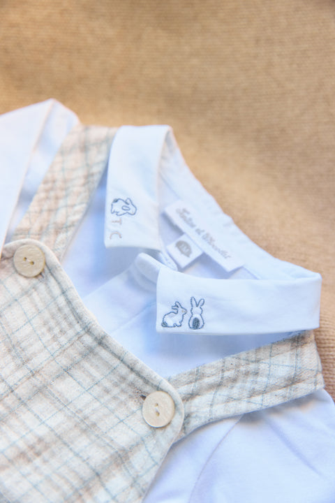 Ensemble long - Greige chiné carreaux - Image principale