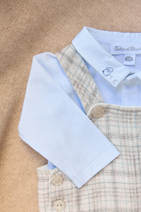 Ensemble long - Greige chiné carreaux - Image principale