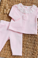 Ensemble long - Rose pâle velours