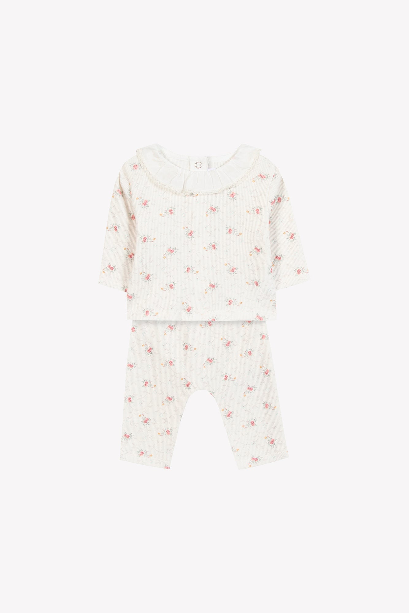 Conjunto Largo - Marfil flores