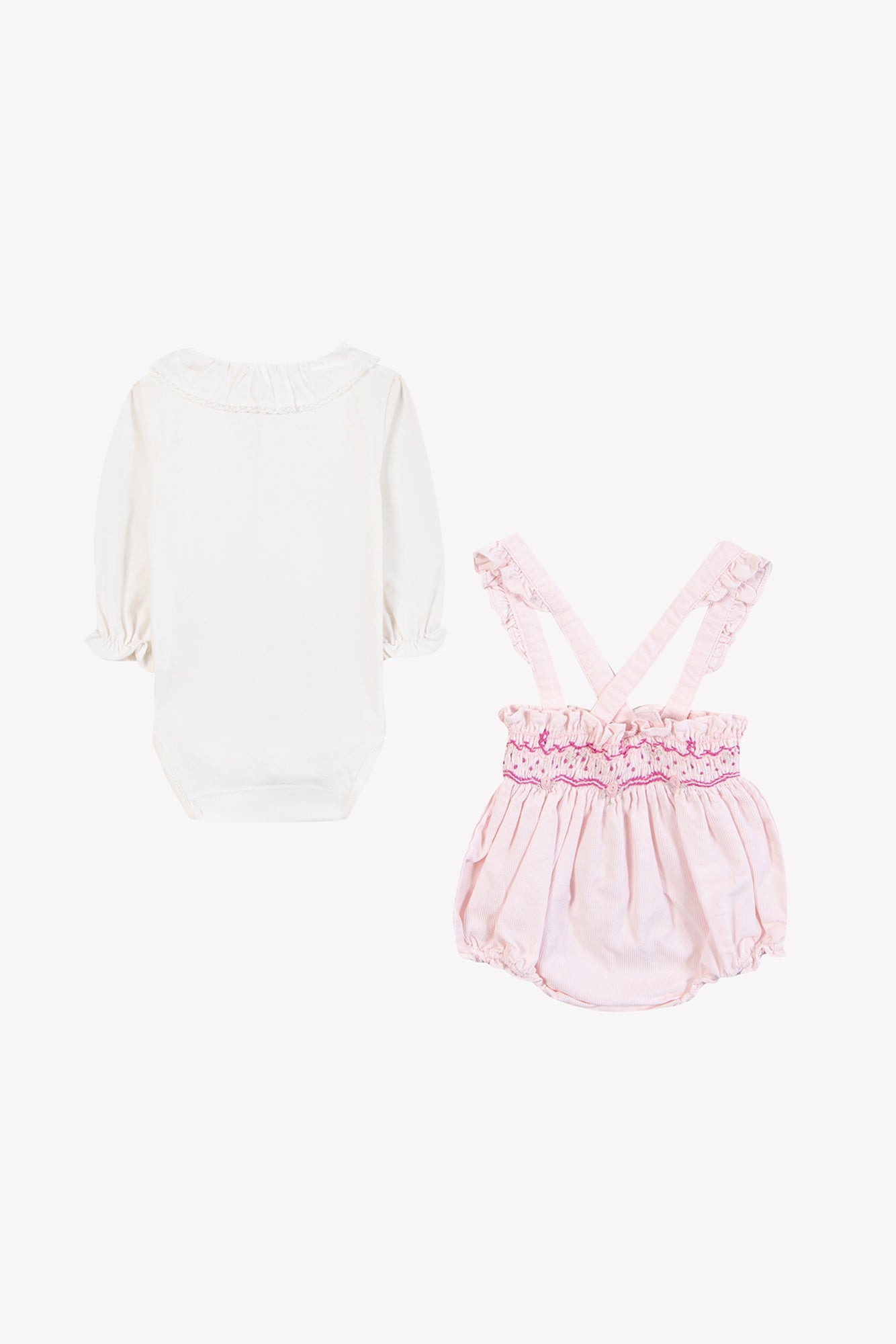 Outfit kurz - Blassrosa Samt