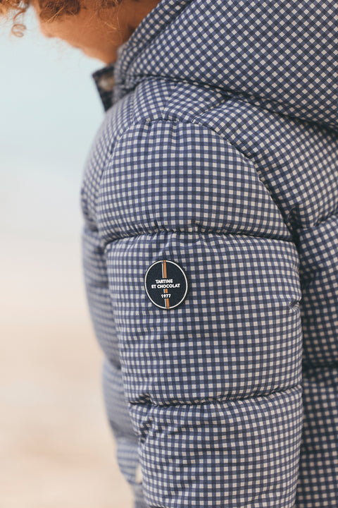 Down jacket - Navy Two-tone gingham - Image principale