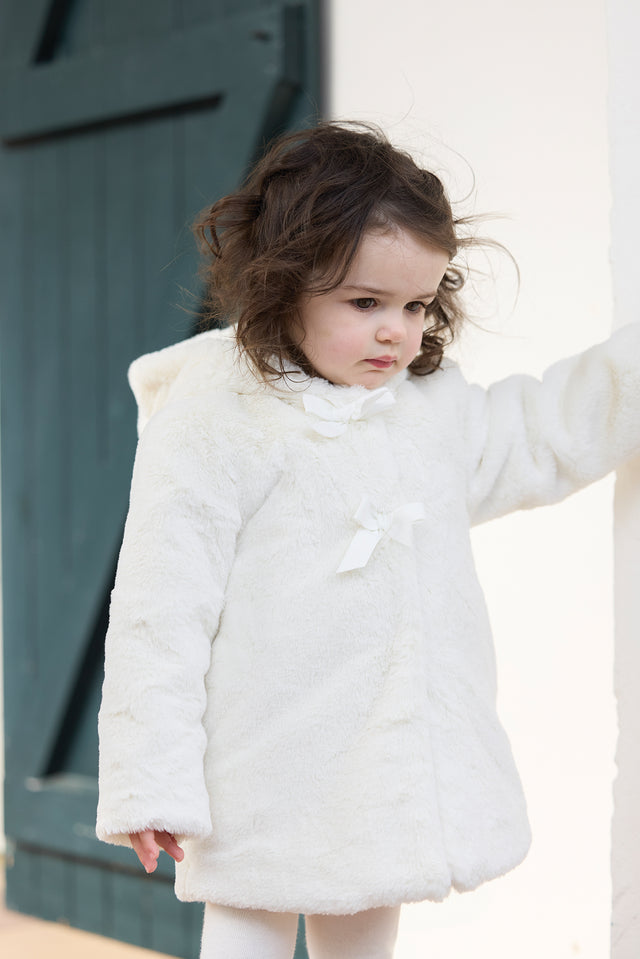 Manteau - Ecru imitation fourrure - Image principale