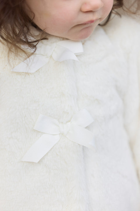 Manteau - Ecru imitation fourrure - Image principale