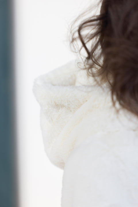 Manteau - Ecru imitation fourrure - Image principale