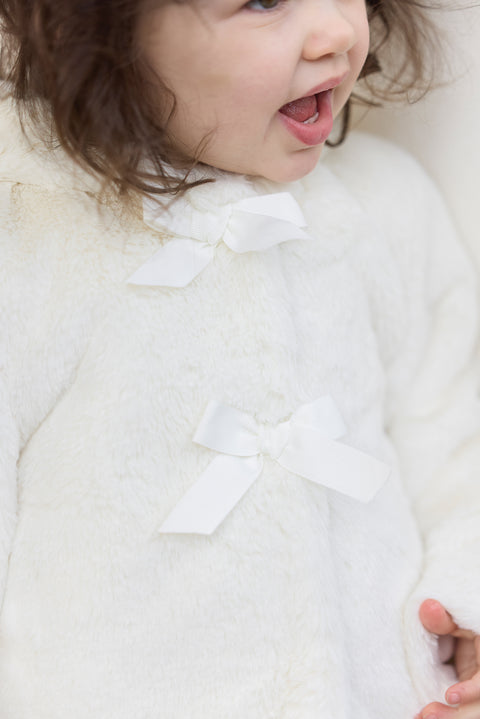 Manteau - Ecru imitation fourrure - Image principale