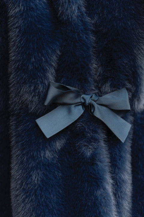 Coat - Navy Faux fur imitation - Image principale