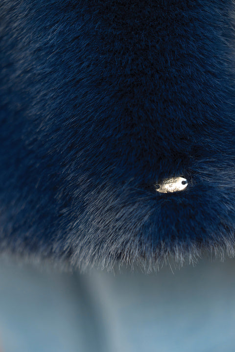 Coat - Navy Faux fur imitation - Image principale