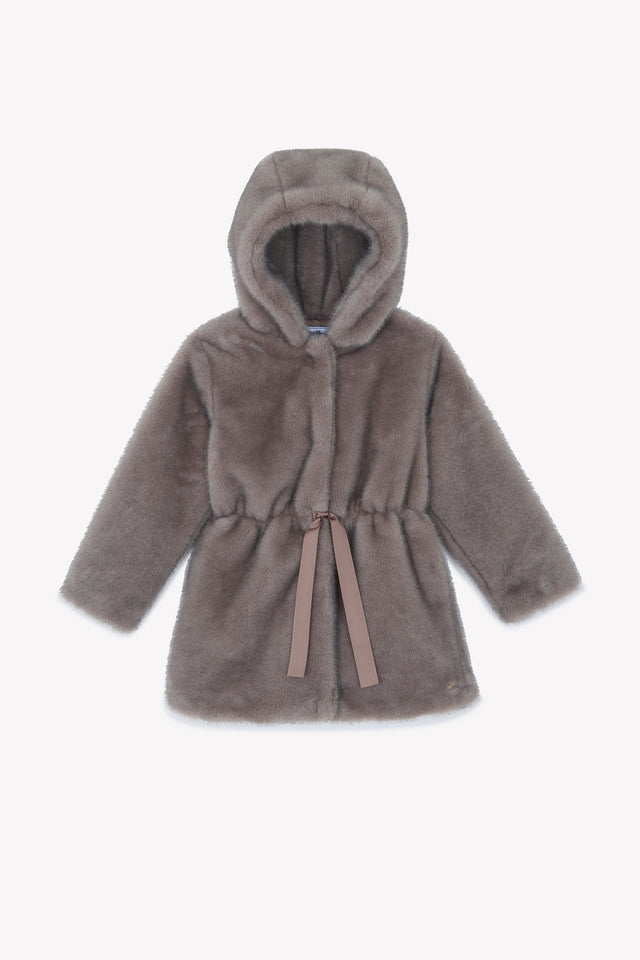 Jas - Taupe Faux bontimitatie - Image principale