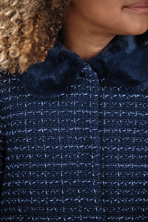 Manteau - Marine en tweed - Image principale