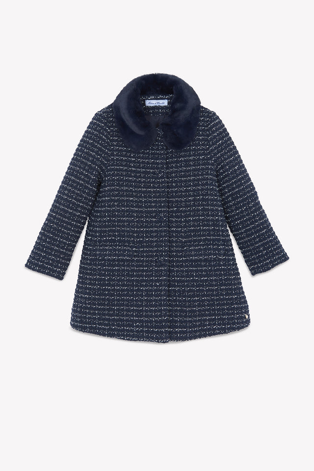 Manteau - Marine en tweed - Image principale