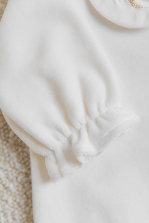 Pyjama - Ecru velours nœuds - Image principale