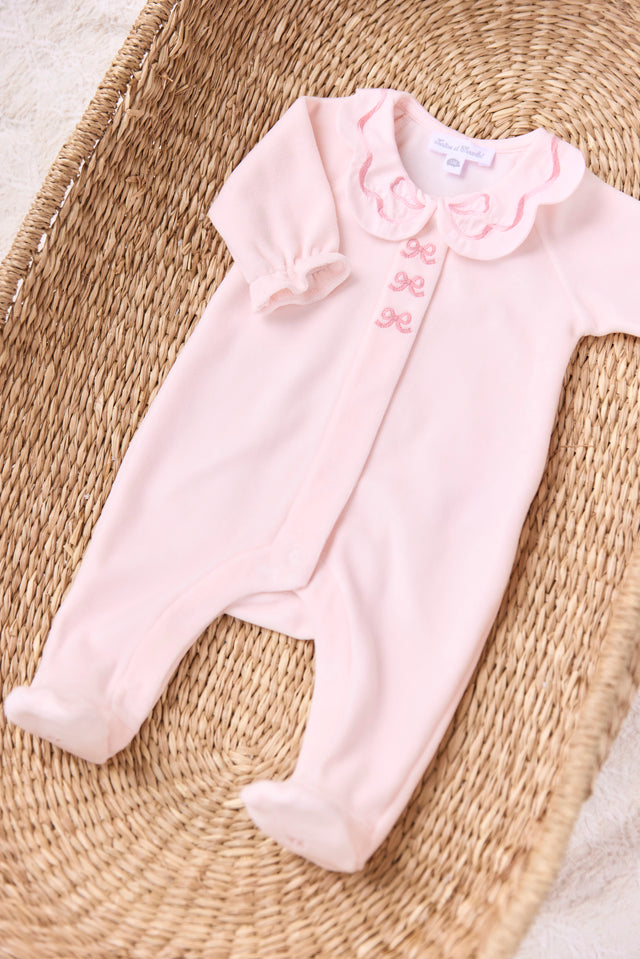 Pyjama - Rose pâle velours nœuds - Image principale