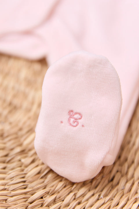 Pyjama - Rose pâle velours nœuds - Image principale