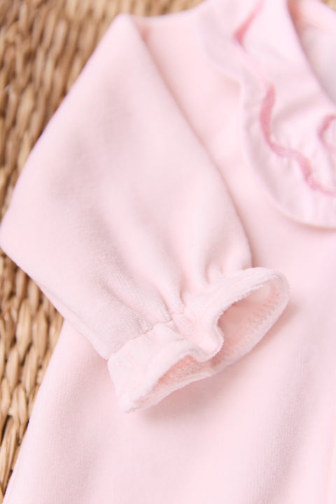 Pyjama - Rose pâle velours nœuds - Image principale