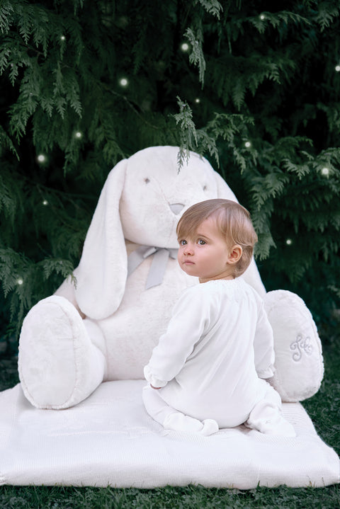 Pyjama - Ecru col velours dentelle - Image principale