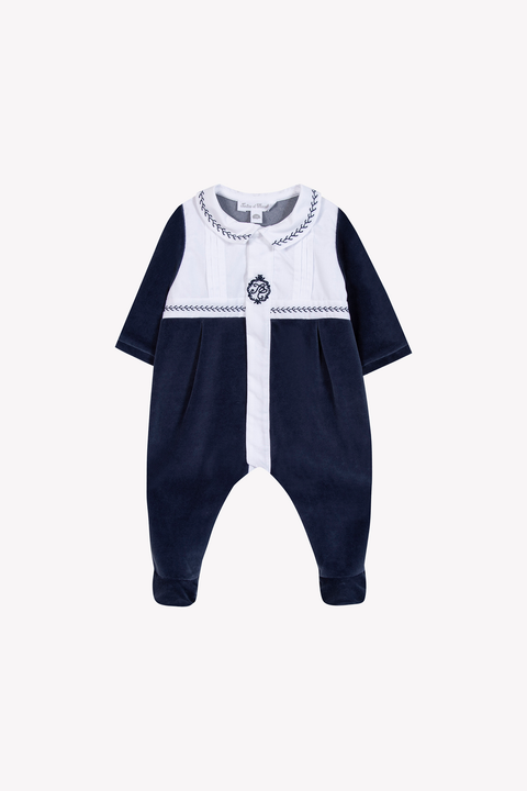 Pijama - Azul marino con plisado religioso - Image principale